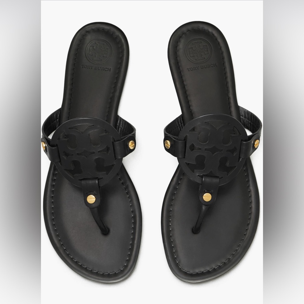 Tory Burch Miller Black Patent Leather Sandals – Size 12